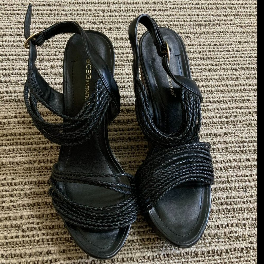 Bcbgeneration Platform Leopard Print Wedge Sandals - image 2